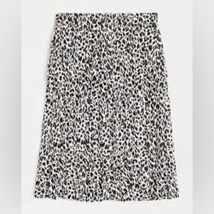 NWT Jcrew Leopard Pleated midi Skirt